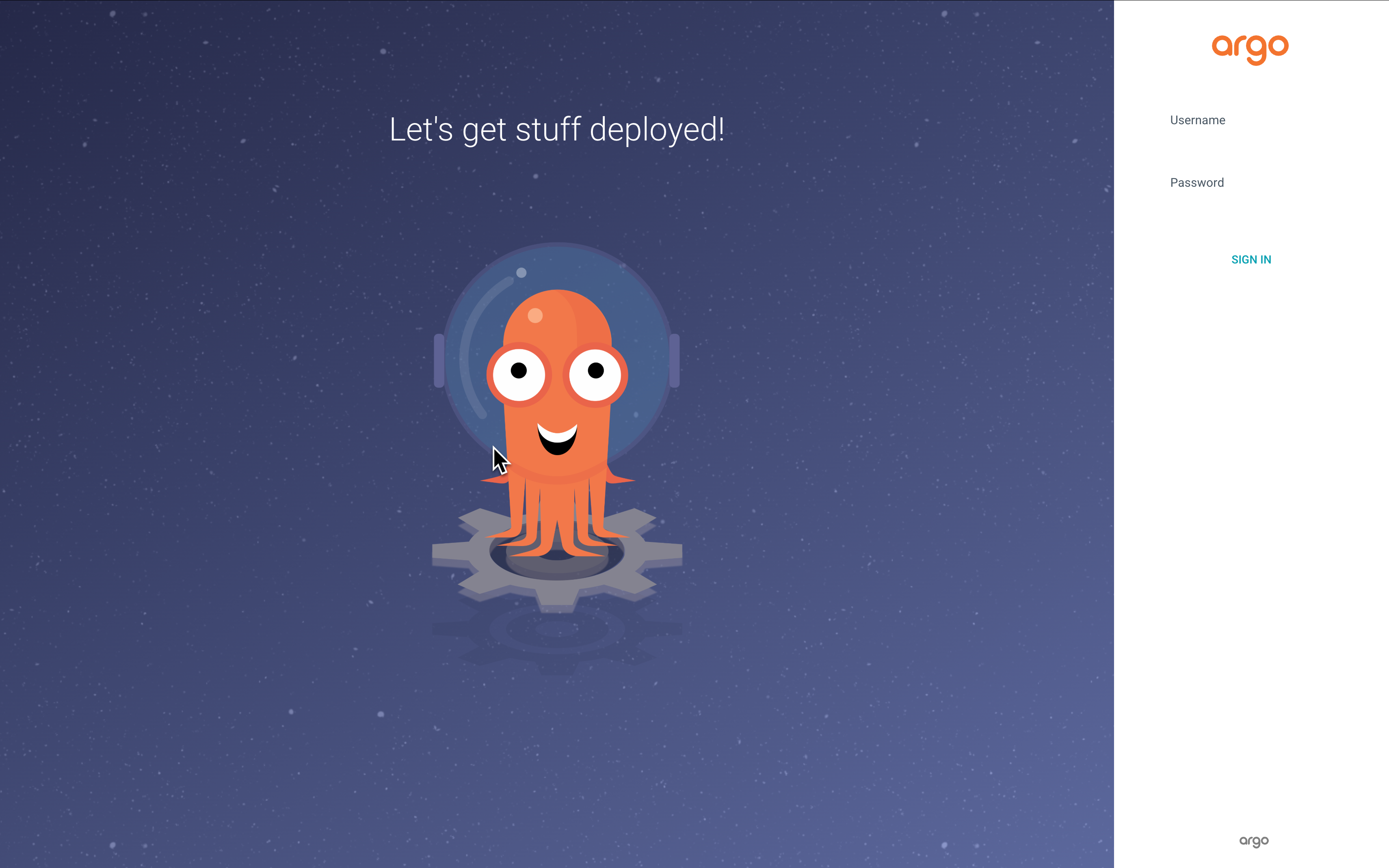 Screenshot showing the Argo CD login screen.